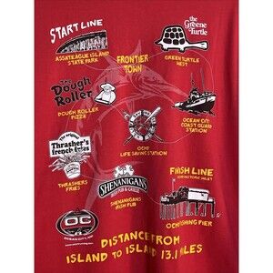 Ocean City Maryland 13.1 Island to Island Race Shirt XL Red Crewneck Long Sleeve